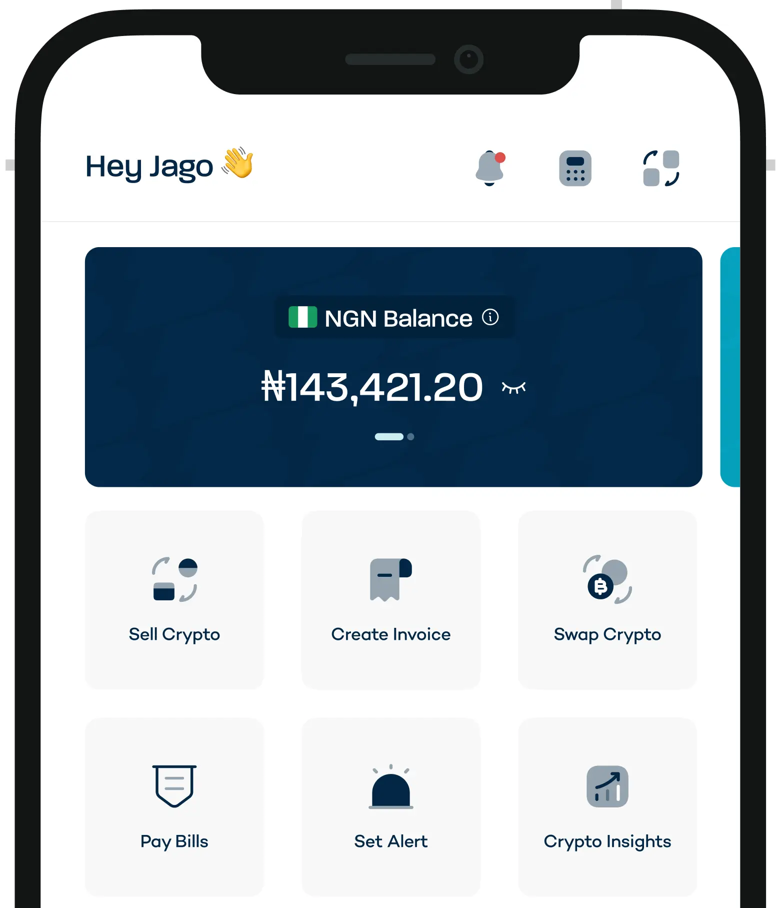 Breet dashboard mockup showing crypto trading and exchange interface